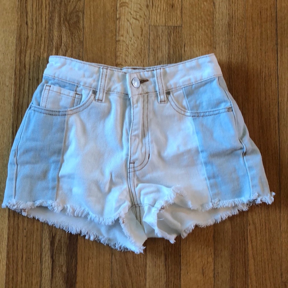 PacSun two tone denim festival shorts